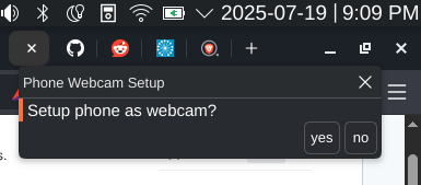webcam setup consent notification